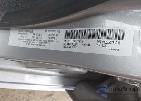 2015 Chrysler 200 C из США, поврежденный, VIN 1C3CCCCG2FN700570